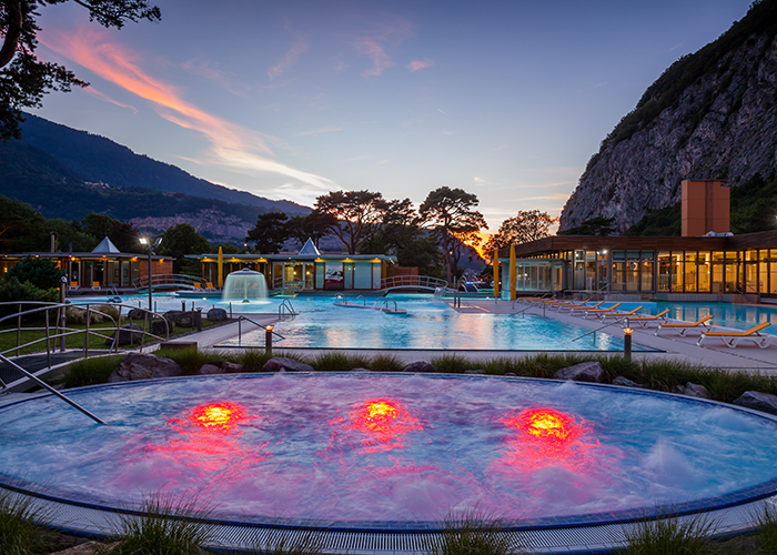 Hotels in Lake Geneva Region-Switzerland's hottest thermal spring in Lavey-les-Bains  What could be better than relaxing in the w